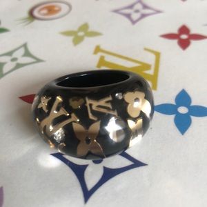 Authentic Louis Vuitton Inclusion Black Gold Ring